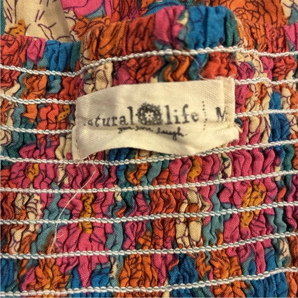 Natural Life Skirt M Multicolor Floral Rayon - Picture 3 of 7